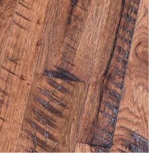 Distressed textured hardwood flooring