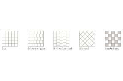 Graphic of different tile patterns