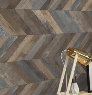 Wood-look tile in office